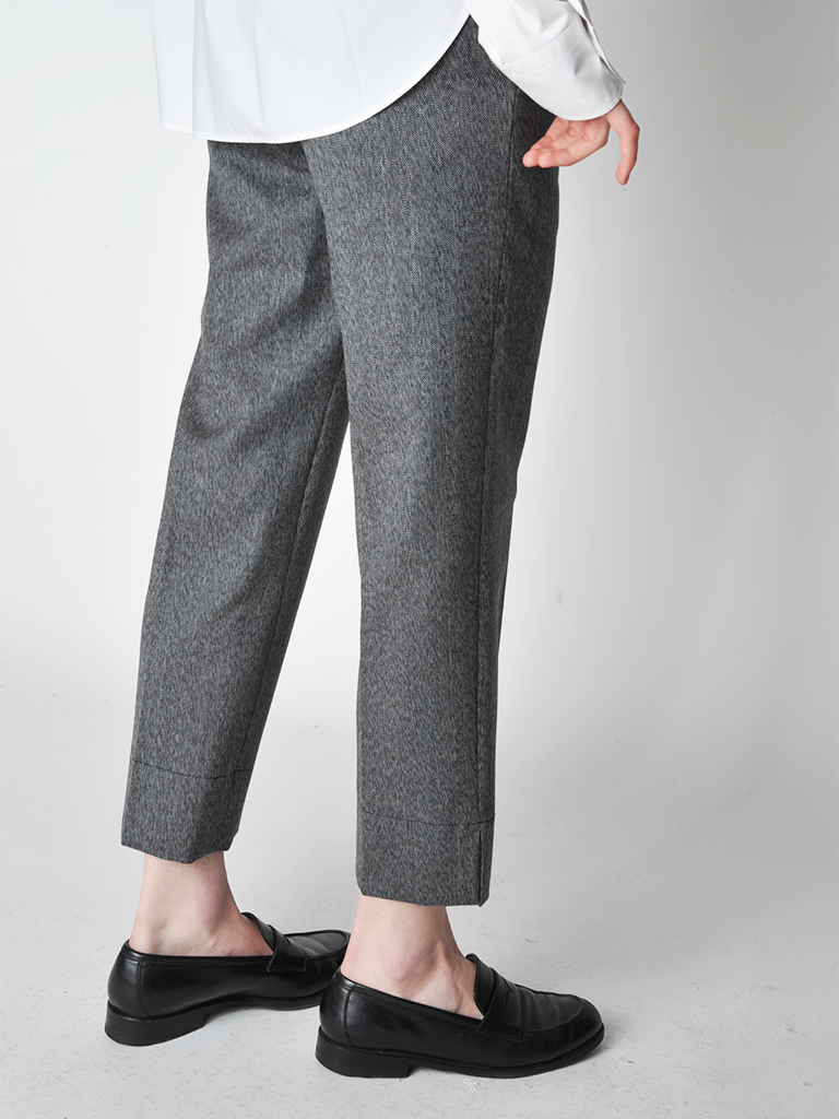 Grey Herringbone High Waisted Perth Pant