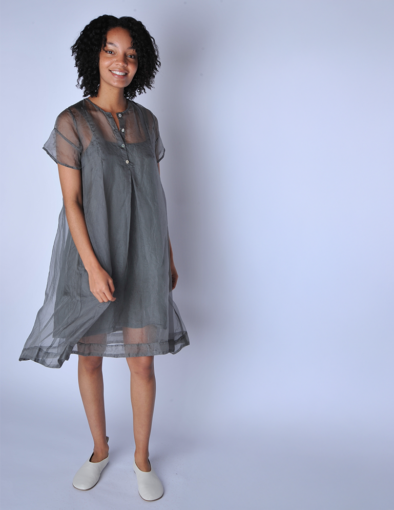 Gunmetal Organza Dolls Dress - Roztayger