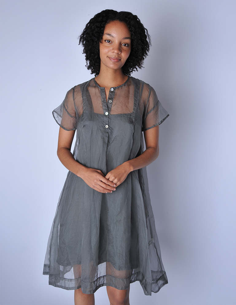 Gunmetal Organza Dolls Dress - Roztayger