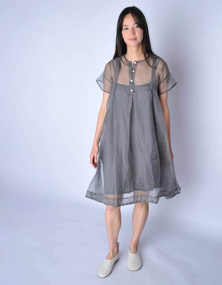 Gunmetal Organza Dolls Dresss - Roztayger