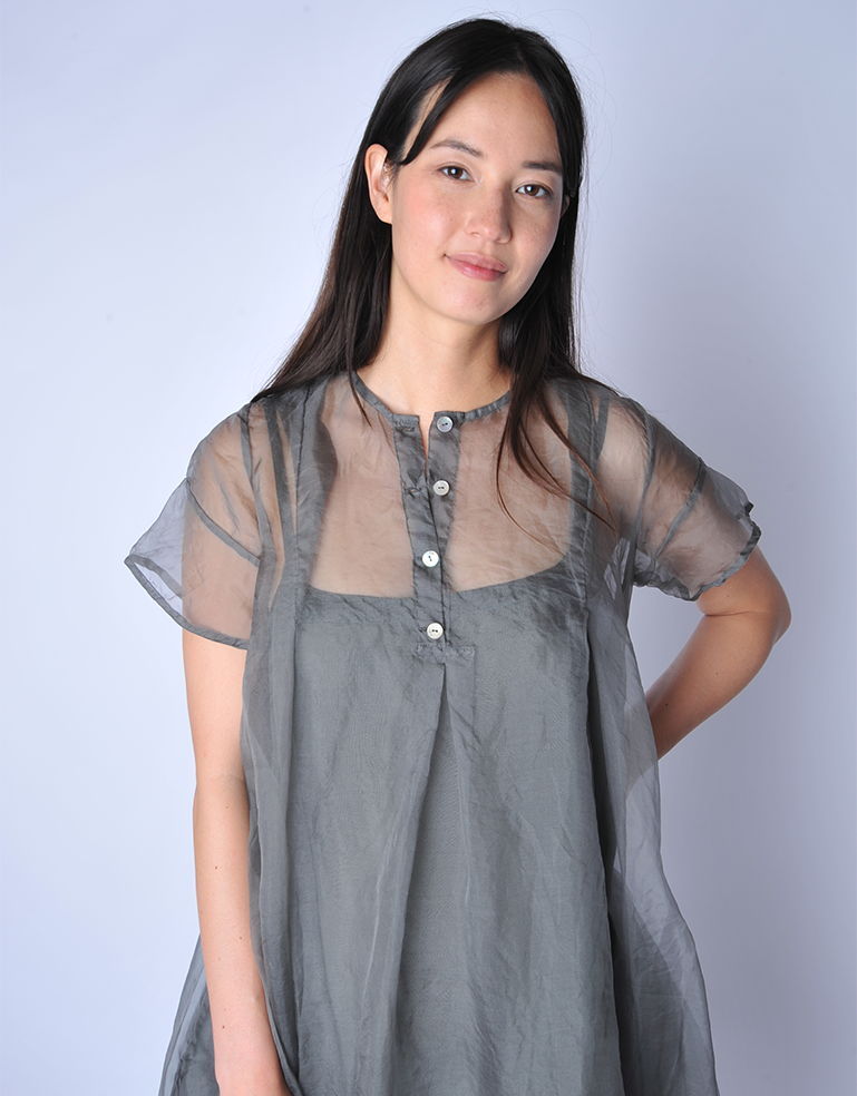 Gunmetal Organza Dolls Dresss - Roztayger