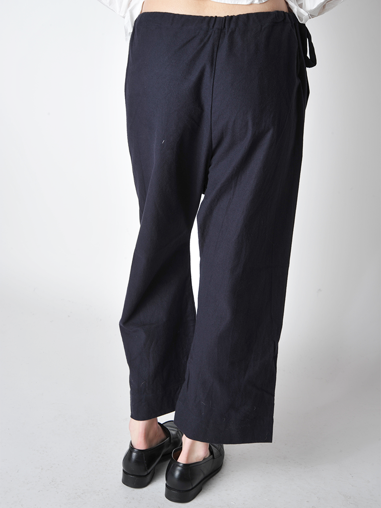 Dark Navy Cotton Flannel Japan Pants