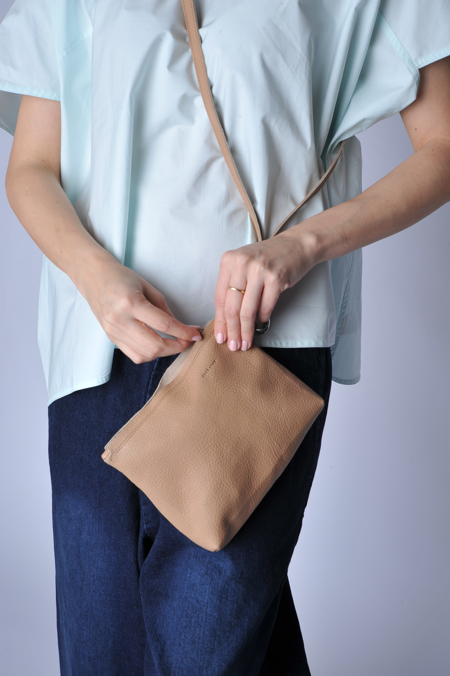 Tan Pouch with Strap - Roztayger