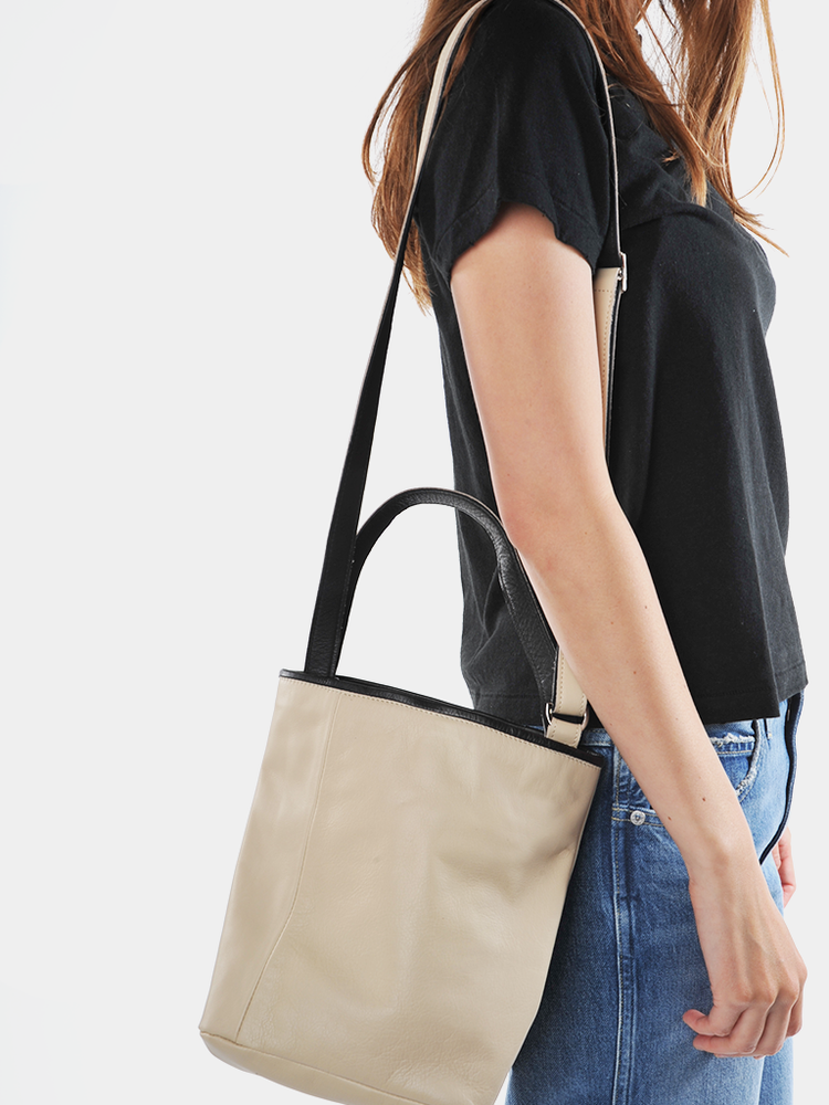 
                  
                    Trakatan Bags - Latte and Black Soft Bucket Bag - Roztayger
                  
                