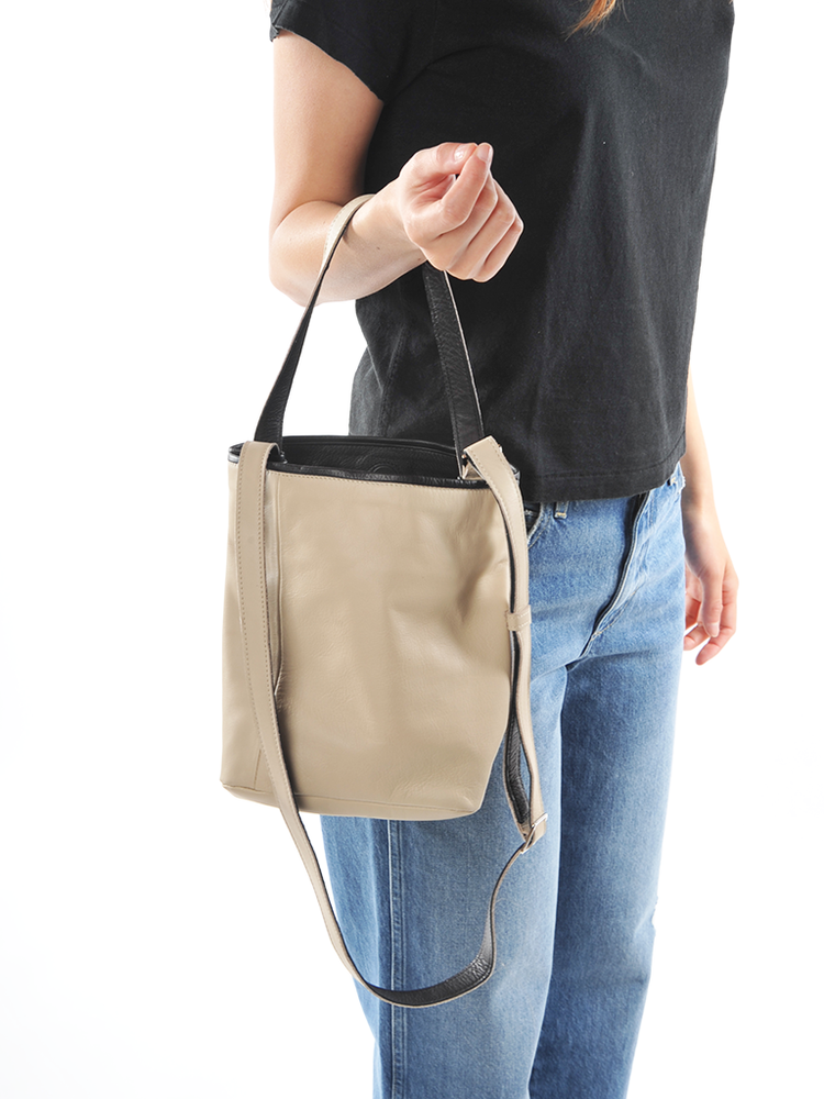 
                  
                    Trakatan Bags - Latte and Black Soft Bucket Bag - Roztayger
                  
                