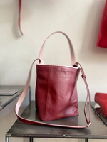 Bordeaux and Pink Soft Bucket Bag