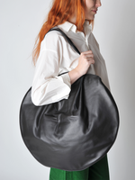 Black Large Round Tote