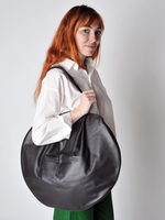 Black Large Round Tote