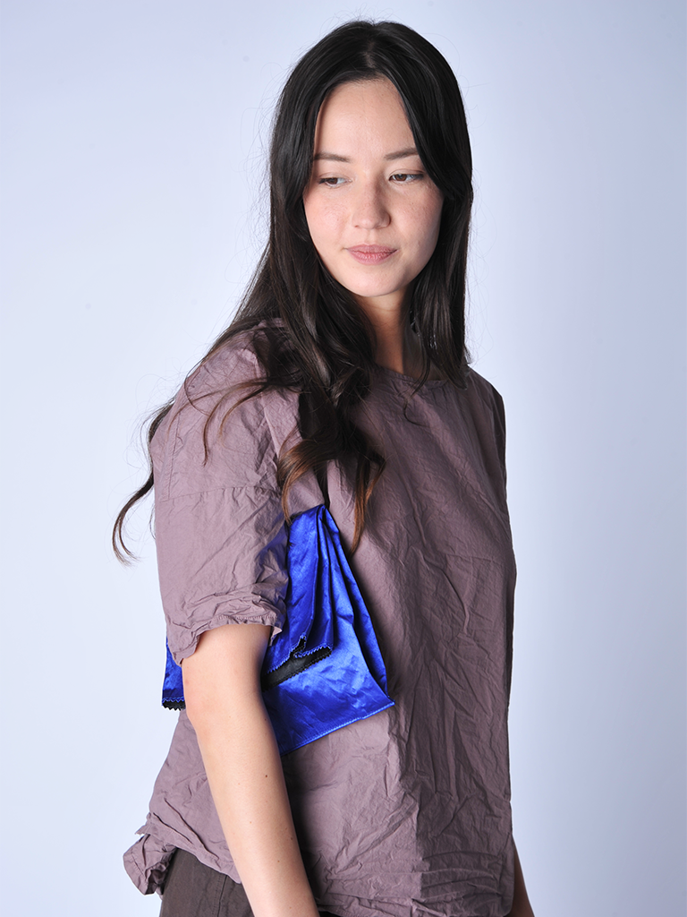 Mykons Blue Satin Lunch Bag - Roztayger