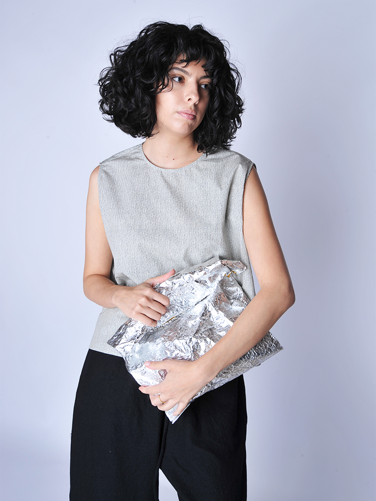 Zilla | Silver XL Metalic Foil Lunch Bag – Roztayger