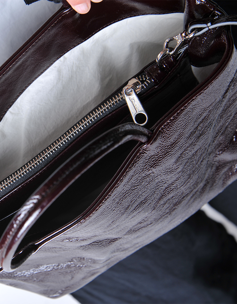 
                  
                    Bordeaux Patent Leather Mini City Shopper - Roztayger
                  
                
