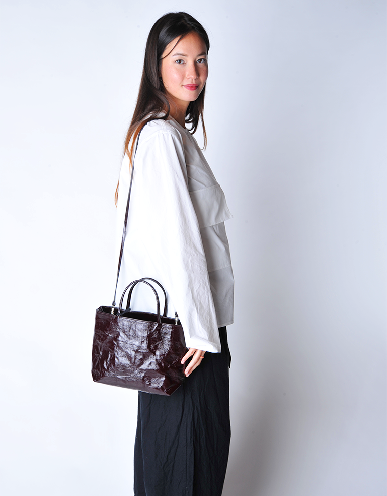 
                  
                    Bordeaux Patent Leather Mini City Shopper - Roztayger
                  
                