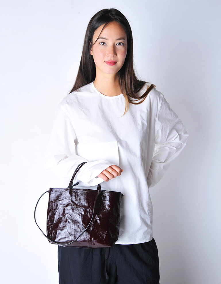 
                  
                    Bordeaux Patent Leather Mini City Shopper - Roztayger
                  
                