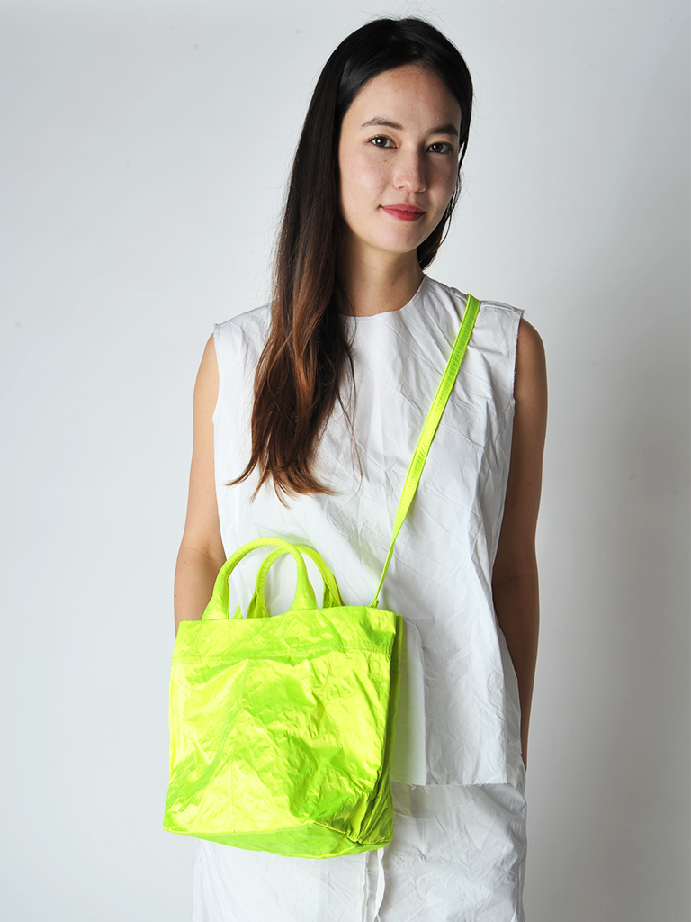 Zilla | Fluorescent Yellow Satin Dado Bag – Roztayger Zilla | Fluorescent Yellow Satin Dado Bag – Roztayger