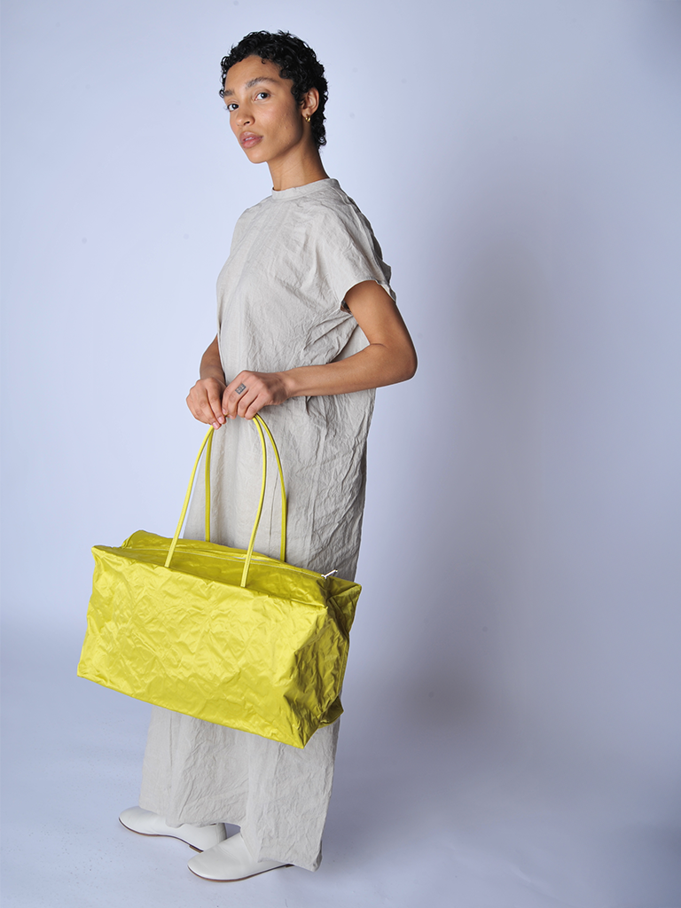 Lemon Satin Duffle Bag - Roztayger