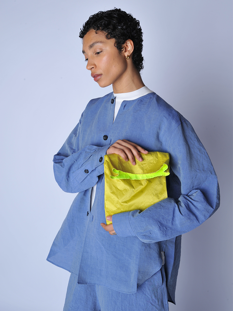 Lemon Satin Lunch Bag - Roztayger
