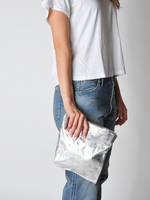 Silver Leather Lunch bag