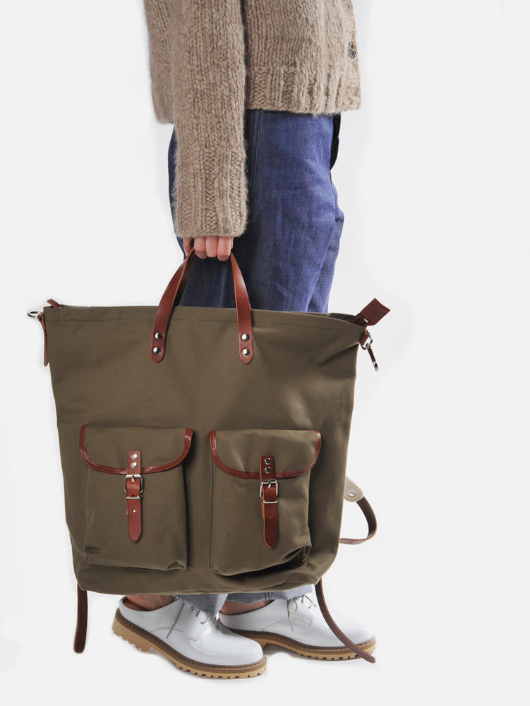 
                  
                    Olive Green Canvas Rucksack - Roztayger
                  
                