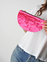 Magenta Velvet Moon Zip Pouch