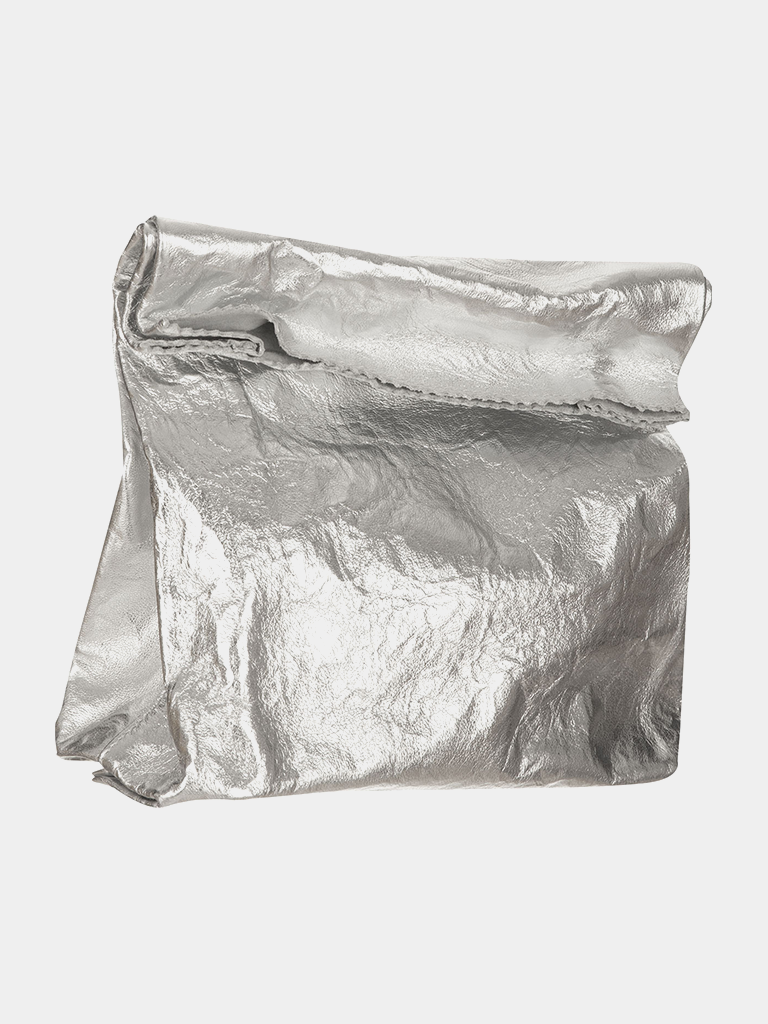 Silver Leather Lunch bag