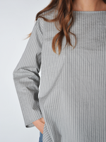 Anthracite Grey Striped Blouse