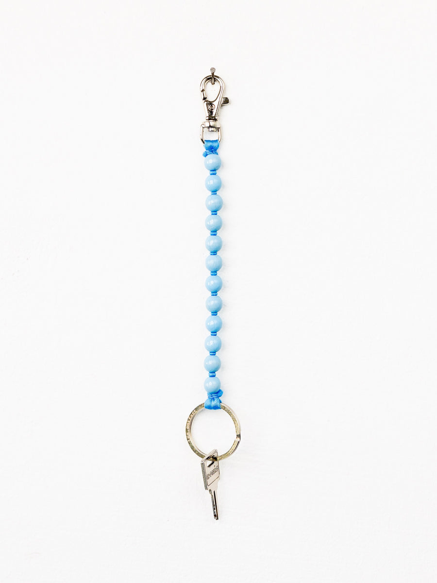 Pale Blue Short Perlen Keychain