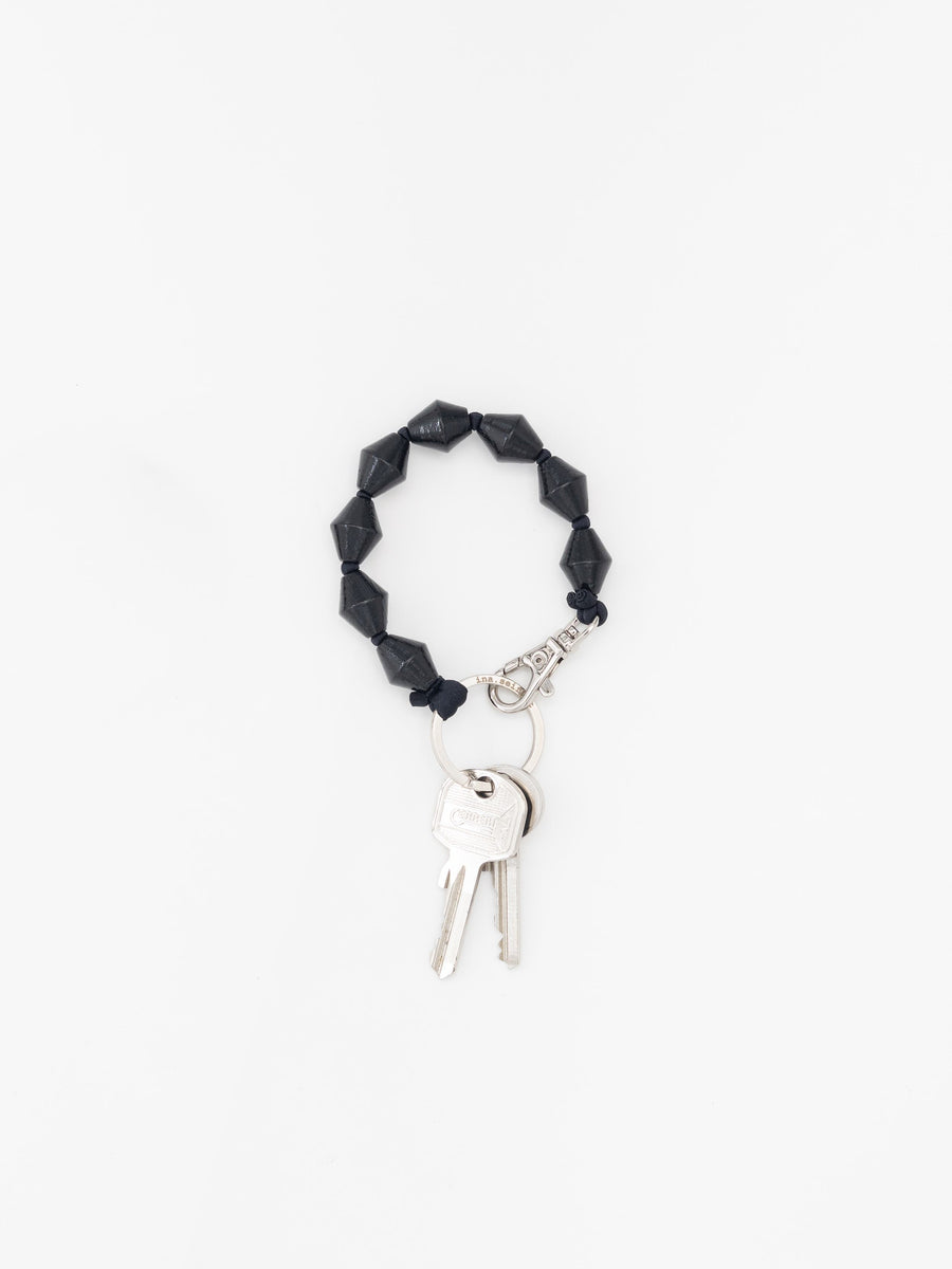 Black ZickZack Short Perlen Keychain