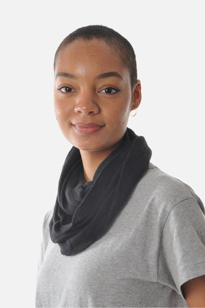 Black Cashmere Tube Scarf - Roztayger