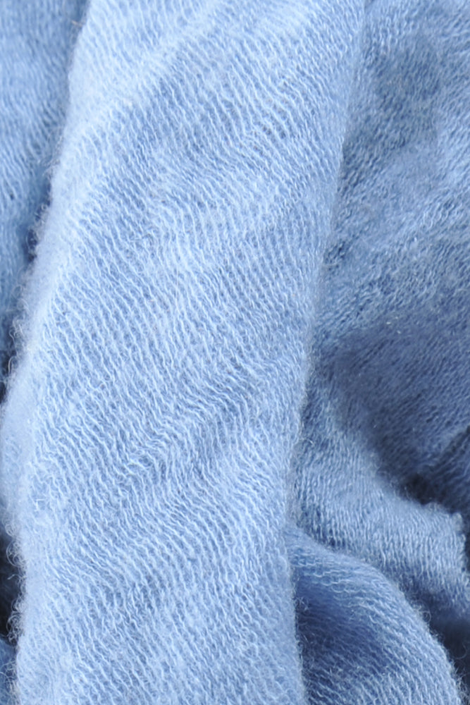 Blue Classic Knit Diamond Cashmere Scarf | Roztayger
