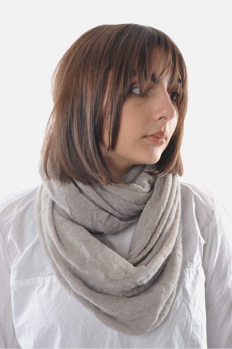 Thick Grey Cashmere Tube Scarf - Roztayger