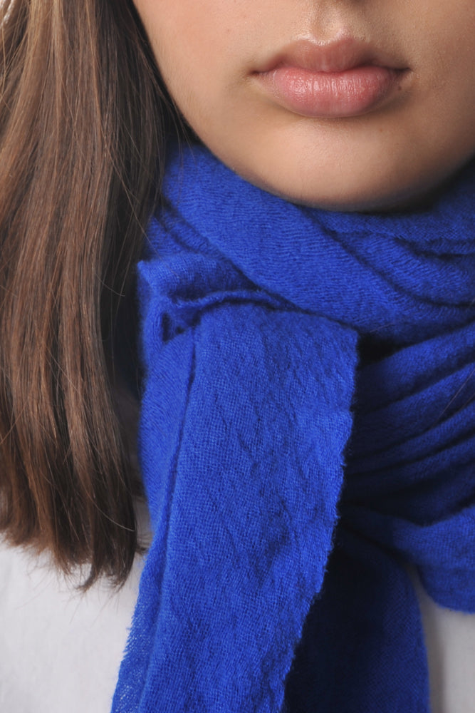 
                  
                    Bright Blue Diamond Shaped Cashmere Scarf - Roztayger
                  
                