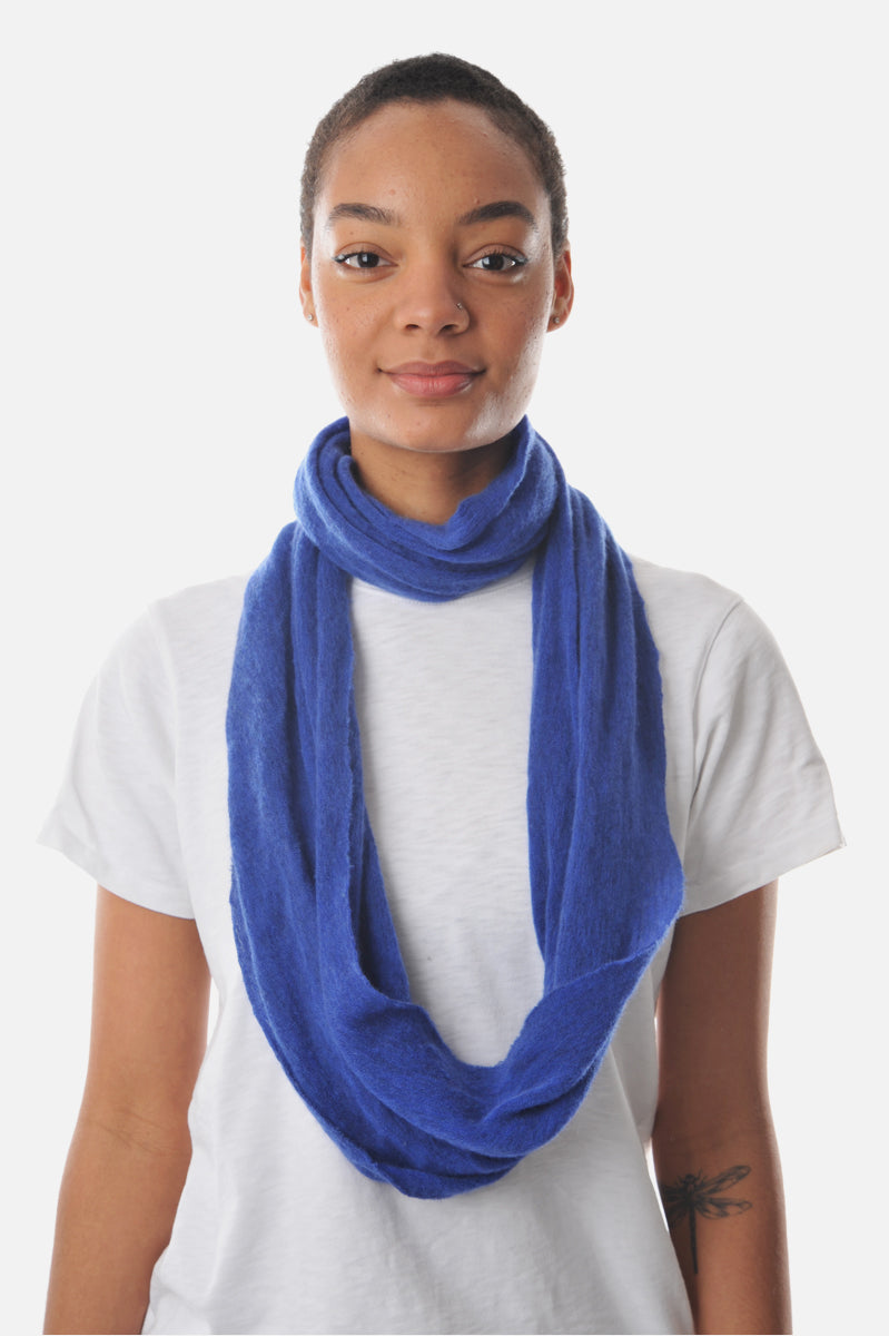 Bright Blue Cashmere Melange Tube Scarf - Roztayger