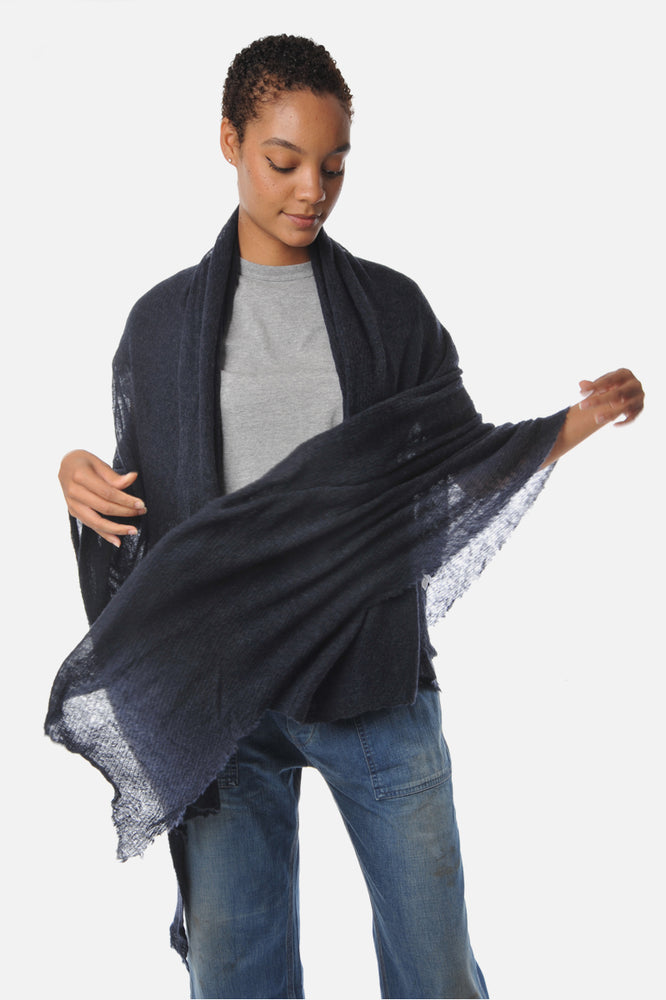 
                  
                    Navy Melange cashmere stole - Roztayger
                  
                