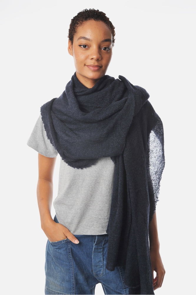 
                  
                    Navy Melange cashmere stole - Roztayger
                  
                