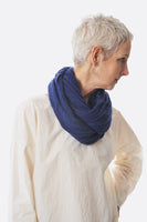 Thick Navy Cashmere Tube Scarf - Roztayger