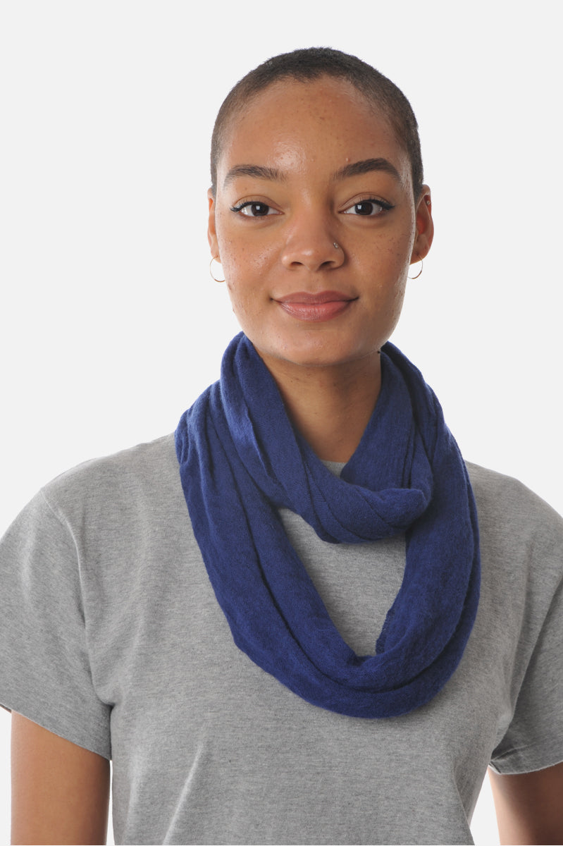 Navy Cashmere Tube Scarf - Roztayger