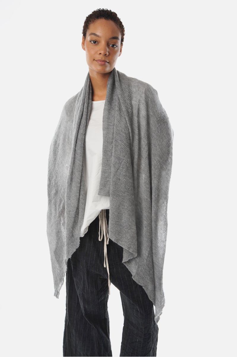 Grey Melange cashmere stole - Roztayger