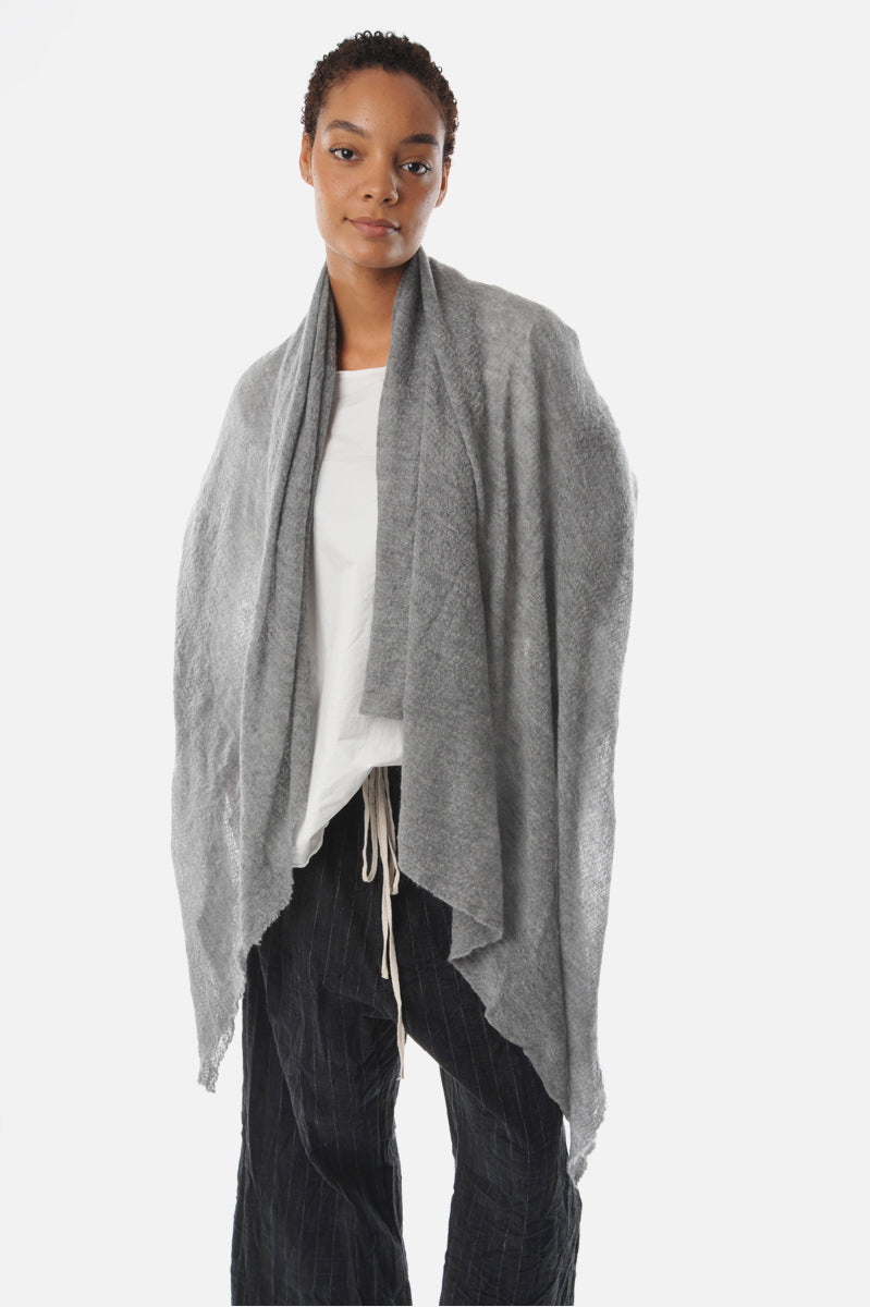 Grey Melange Barre Knit cashmere stole | Roztayger
