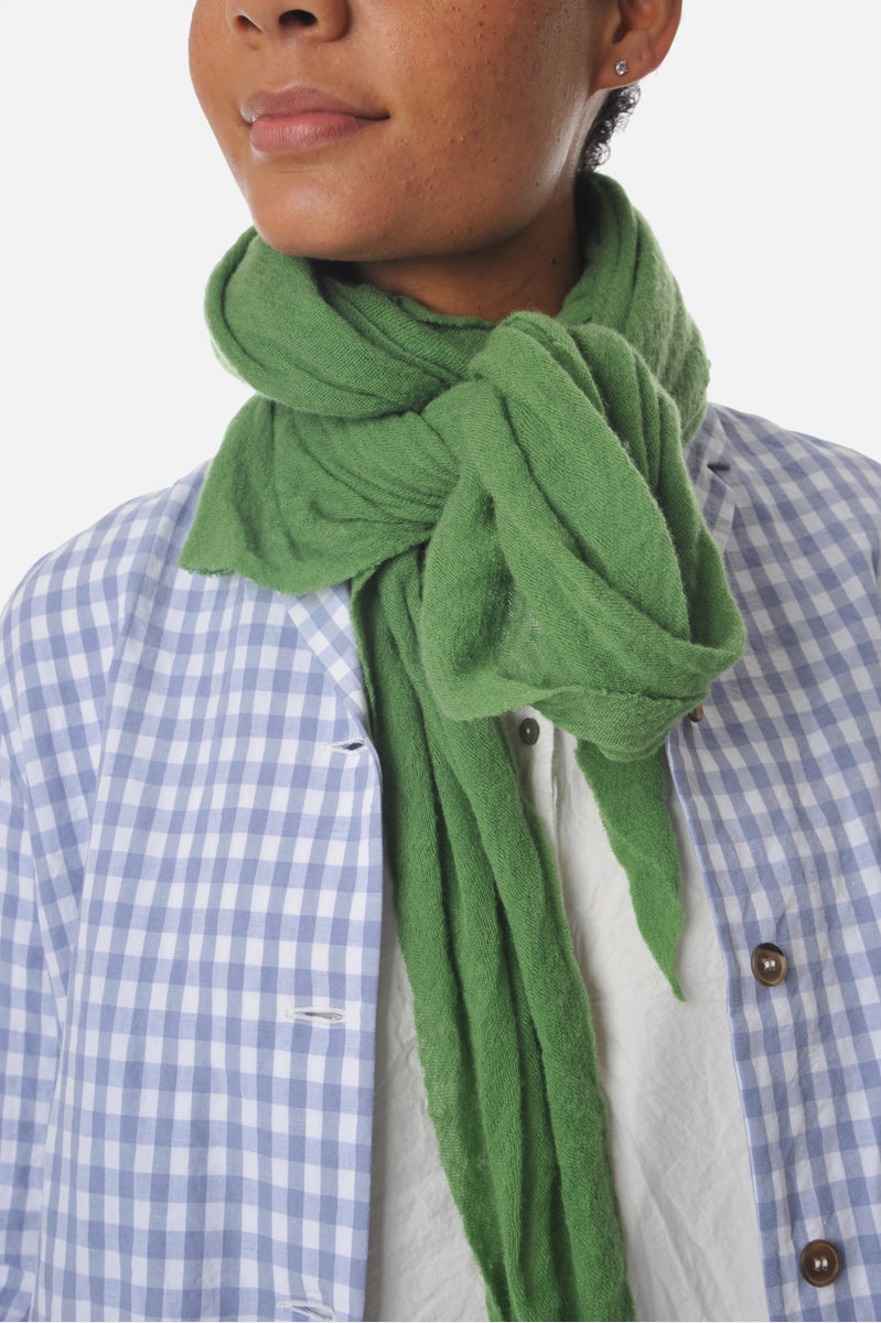 Kelly Green Classic Knit Diamond Cashmere Scarf - Roztayger