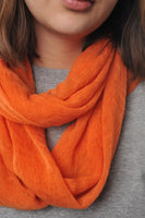 Orange Cashmere Classic Knit Tube Scarf - Roztayger