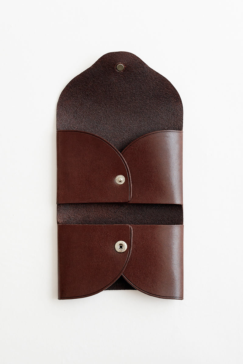 Dark Brown Ric Rac Card Case - Roztayger