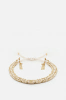 Gold and White  woven bracelet - Roztayger