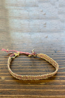 Gold and Pink  woven bracelet - Roztayger