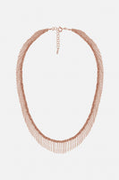 Pink Gold Fringe Necklace - Roztayger