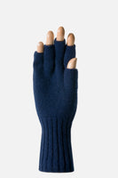 Navy Cashmere Fingerless Gloves - Roztayger