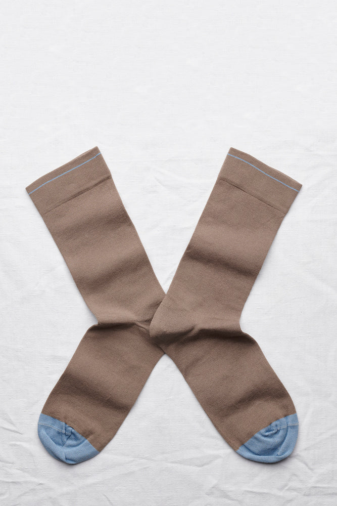 Plain Uni 185 Taupe Socks - Roztayger