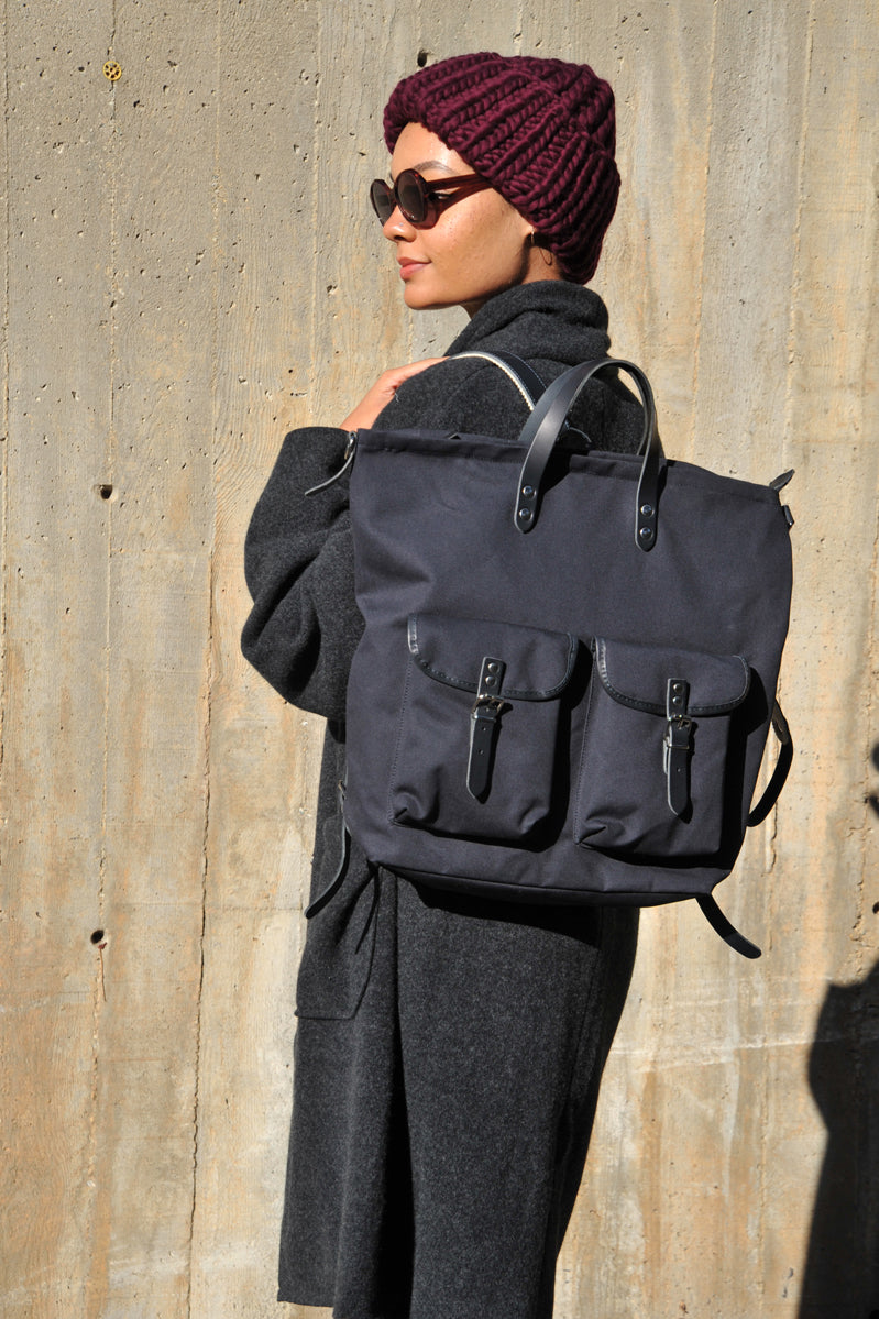 Navy blue Canvas Rucksack - Roztayger